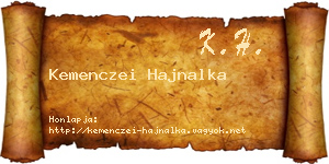 Kemenczei Hajnalka névjegykártya