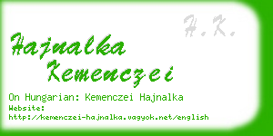 hajnalka kemenczei business card